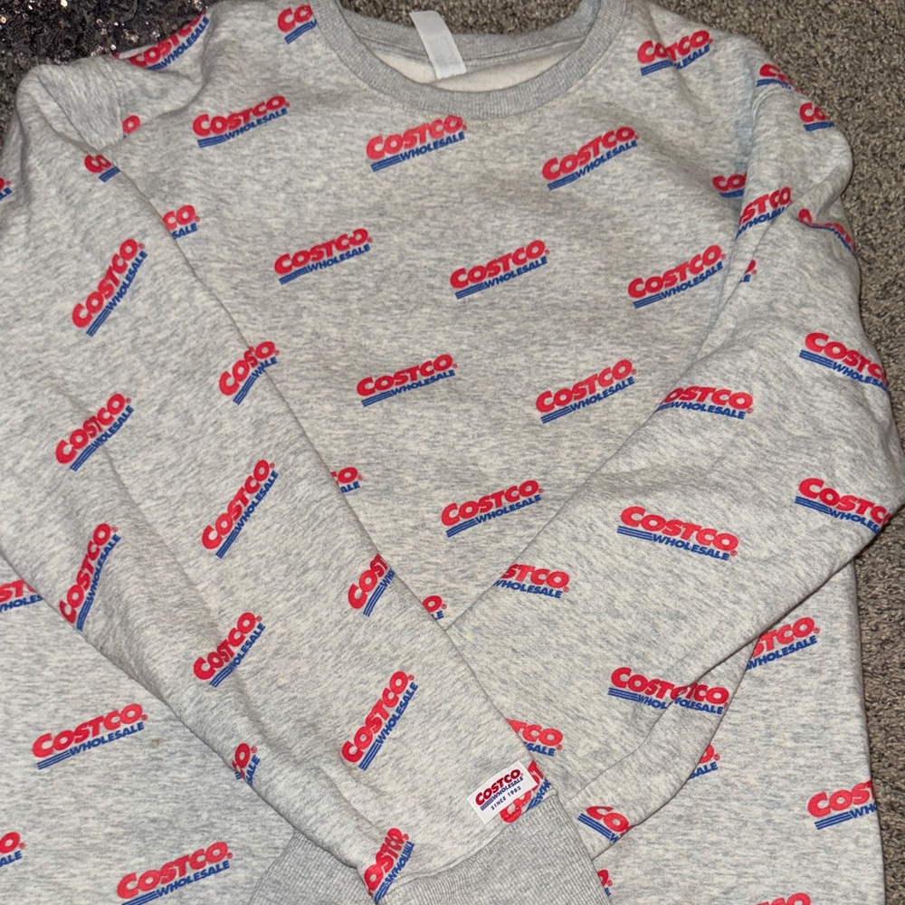 Logo All-Over Print Gray Crewneck Sweatshirt viral print
